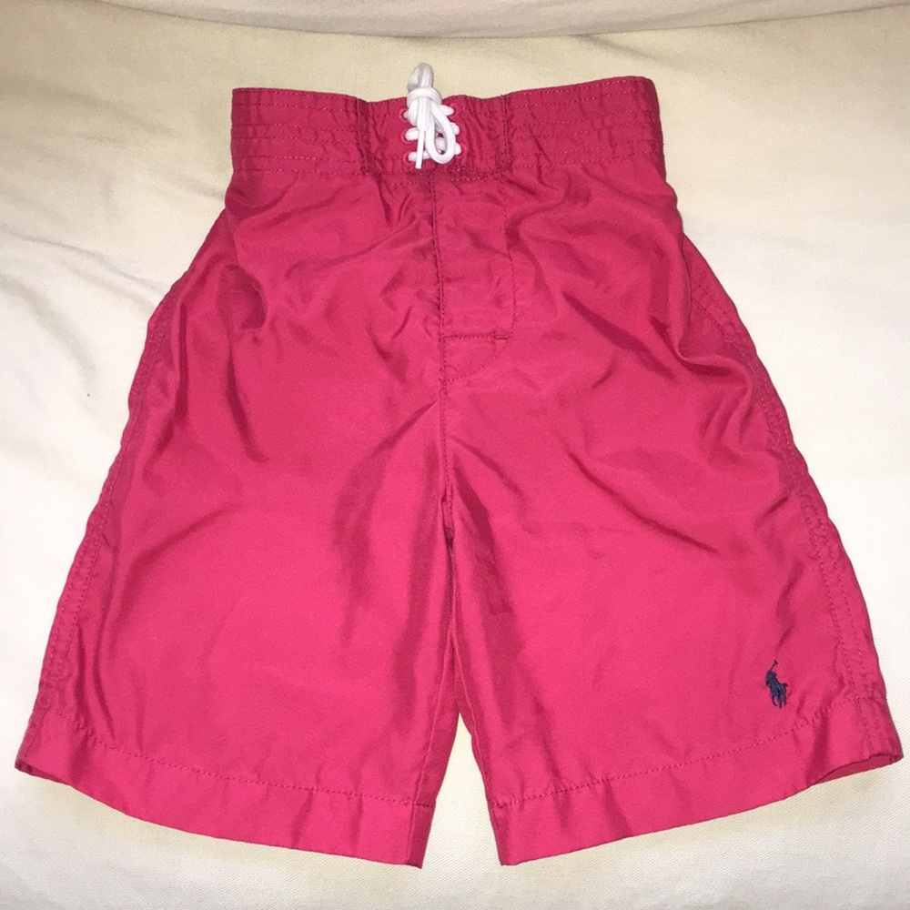 GUC Boys Ralph Lauren Red Swim Trunks Size 4/4T